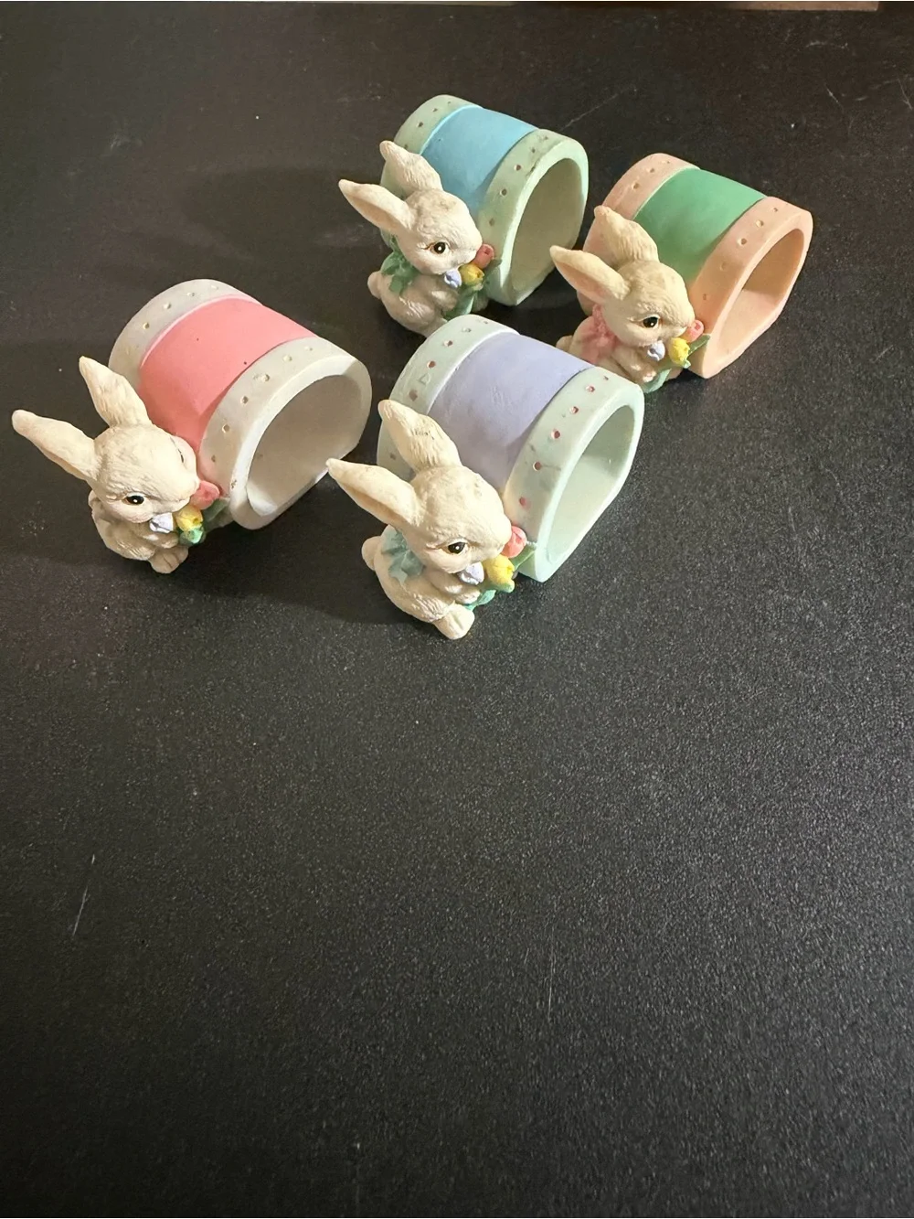 Pastel Bunny Napkin Rings – Set of 4